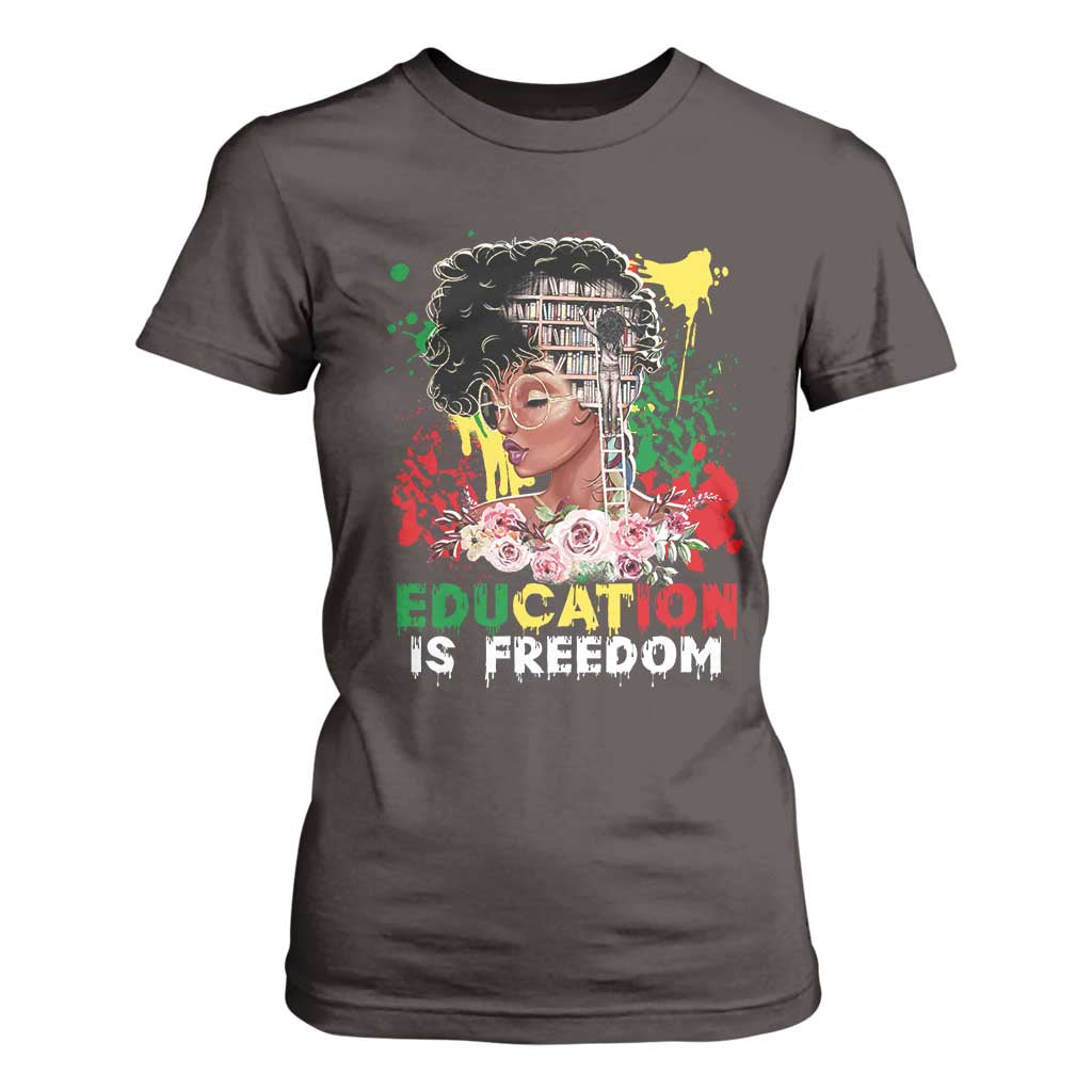 Education Is Freedom T Shirt For Women Black Educated Girls African American