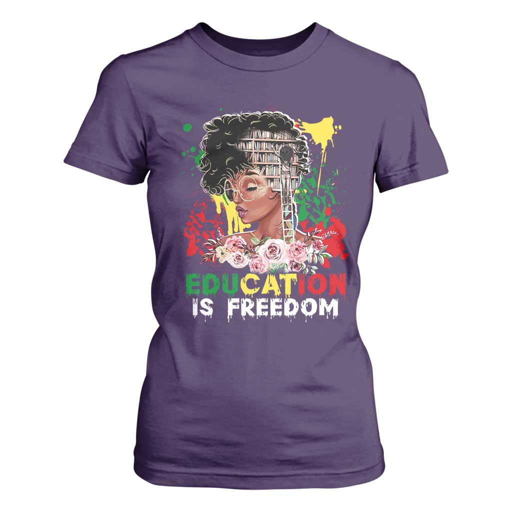 Education Is Freedom T Shirt For Women Black Educated Girls African American