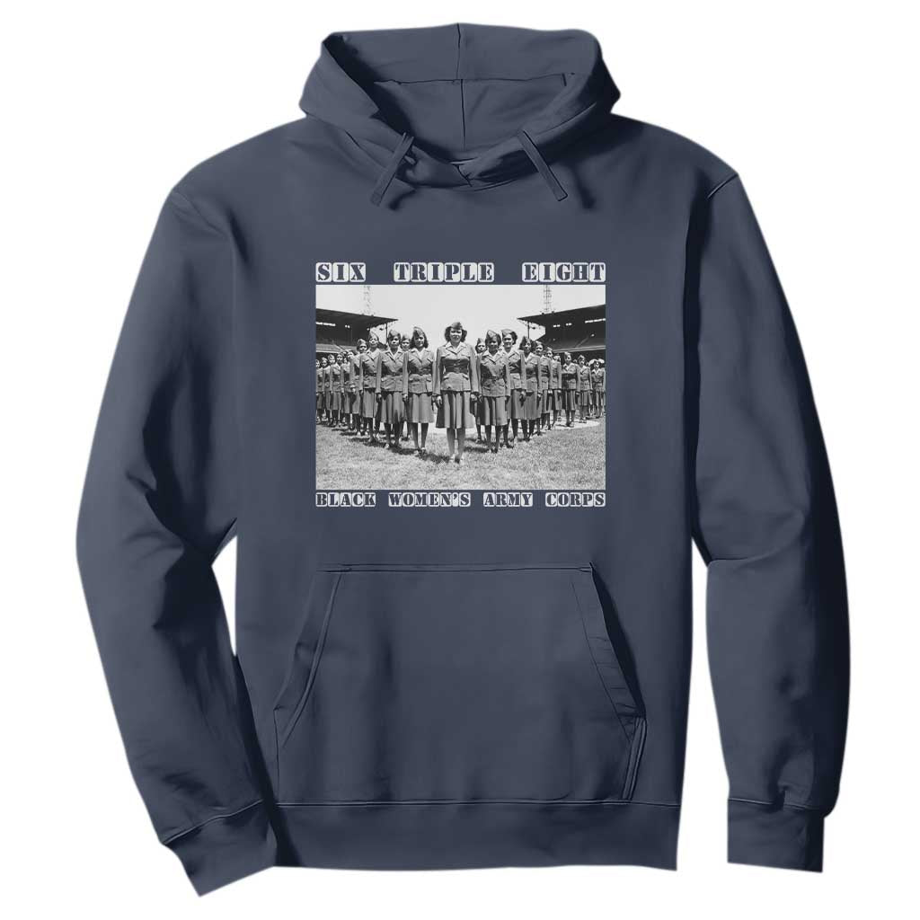 6888th Battalion 6 Triple 8 Hoodie Black Women's Army Corps