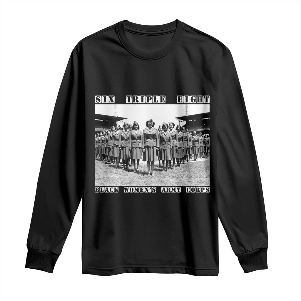 6888th Battalion 6 Triple 8 Long Sleeve Shirt Black Women's Army Corps