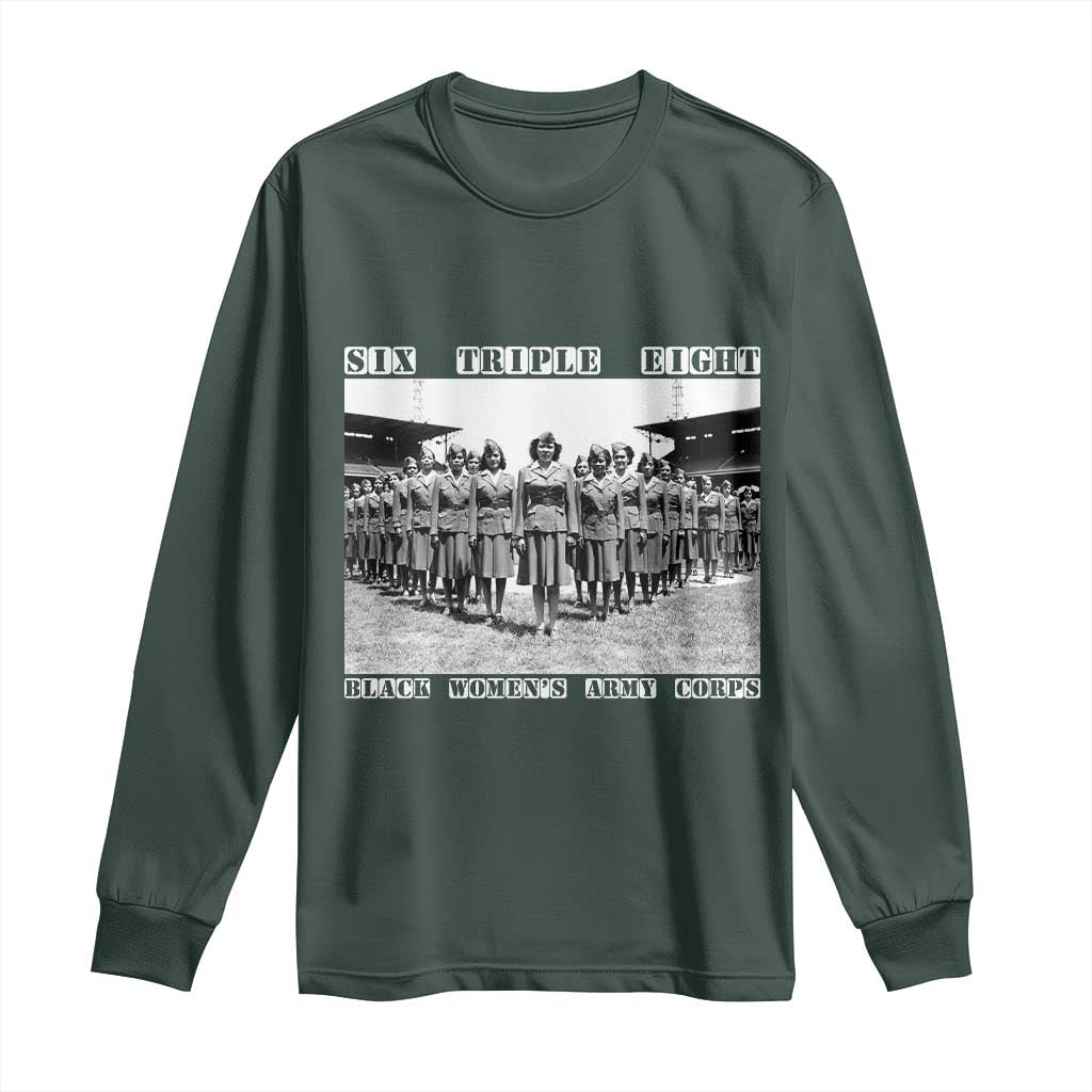 6888th Battalion 6 Triple 8 Long Sleeve Shirt Black Women's Army Corps
