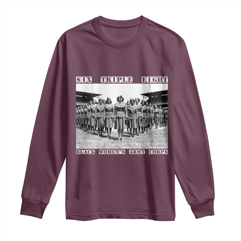 6888th Battalion 6 Triple 8 Long Sleeve Shirt Black Women's Army Corps