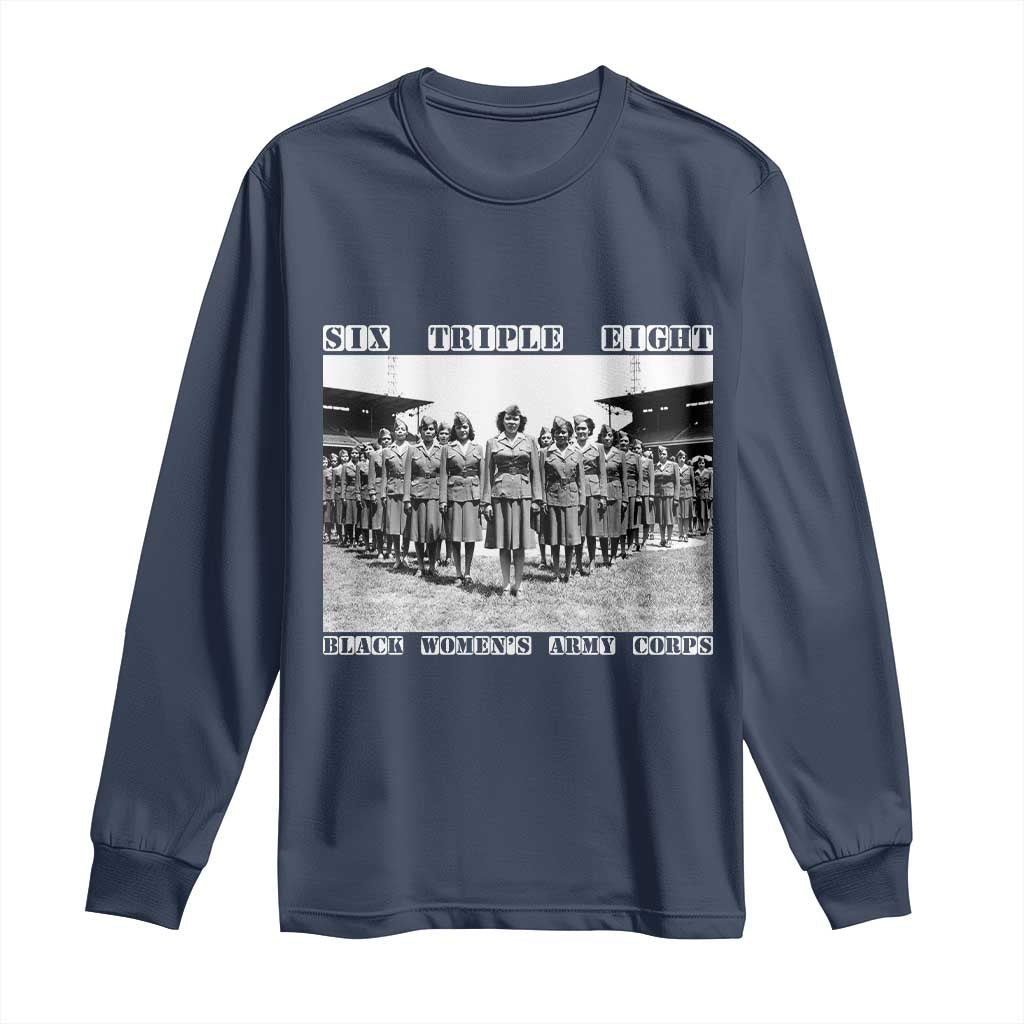 6888th Battalion 6 Triple 8 Long Sleeve Shirt Black Women's Army Corps