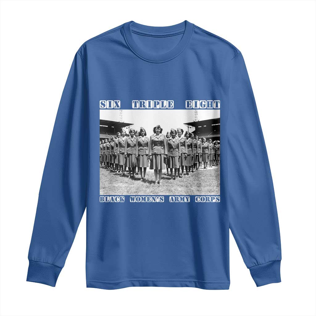 6888th Battalion 6 Triple 8 Long Sleeve Shirt Black Women's Army Corps