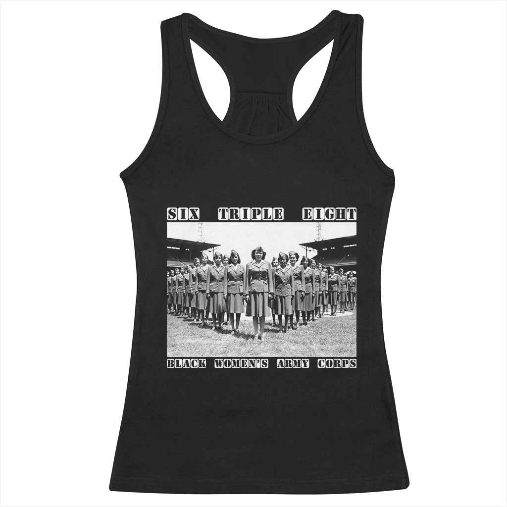 6888th Battalion 6 Triple 8 Racerback Tank Top Black Women's Army Corps