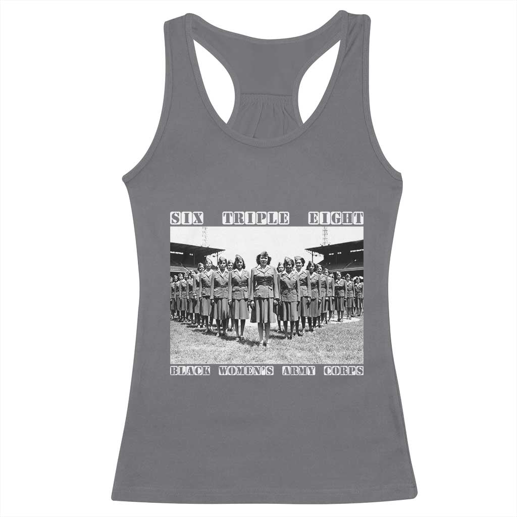 6888th Battalion 6 Triple 8 Racerback Tank Top Black Women's Army Corps