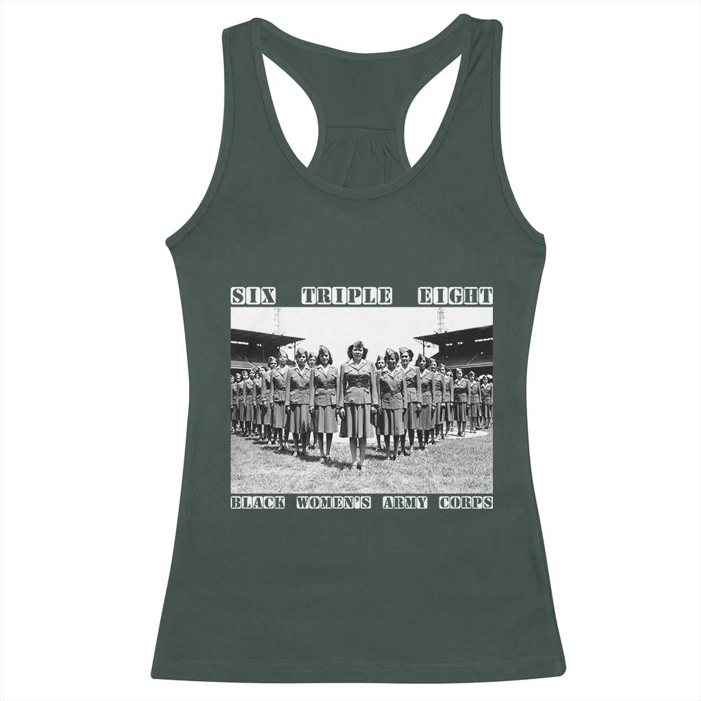 6888th Battalion 6 Triple 8 Racerback Tank Top Black Women's Army Corps