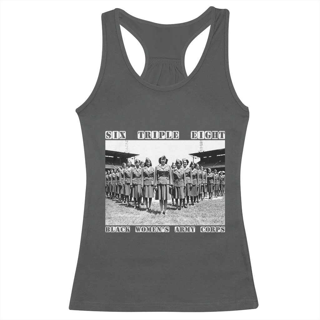 6888th Battalion 6 Triple 8 Racerback Tank Top Black Women's Army Corps