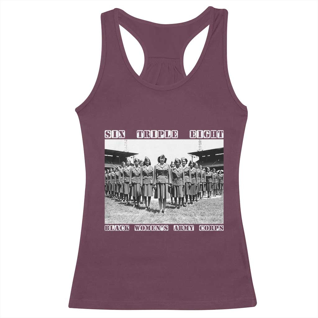 6888th Battalion 6 Triple 8 Racerback Tank Top Black Women's Army Corps
