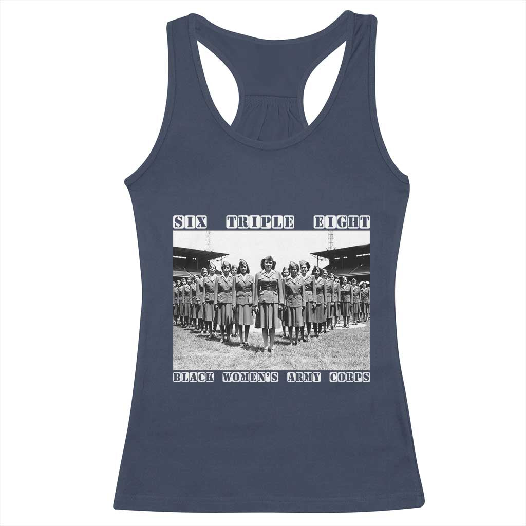 6888th Battalion 6 Triple 8 Racerback Tank Top Black Women's Army Corps