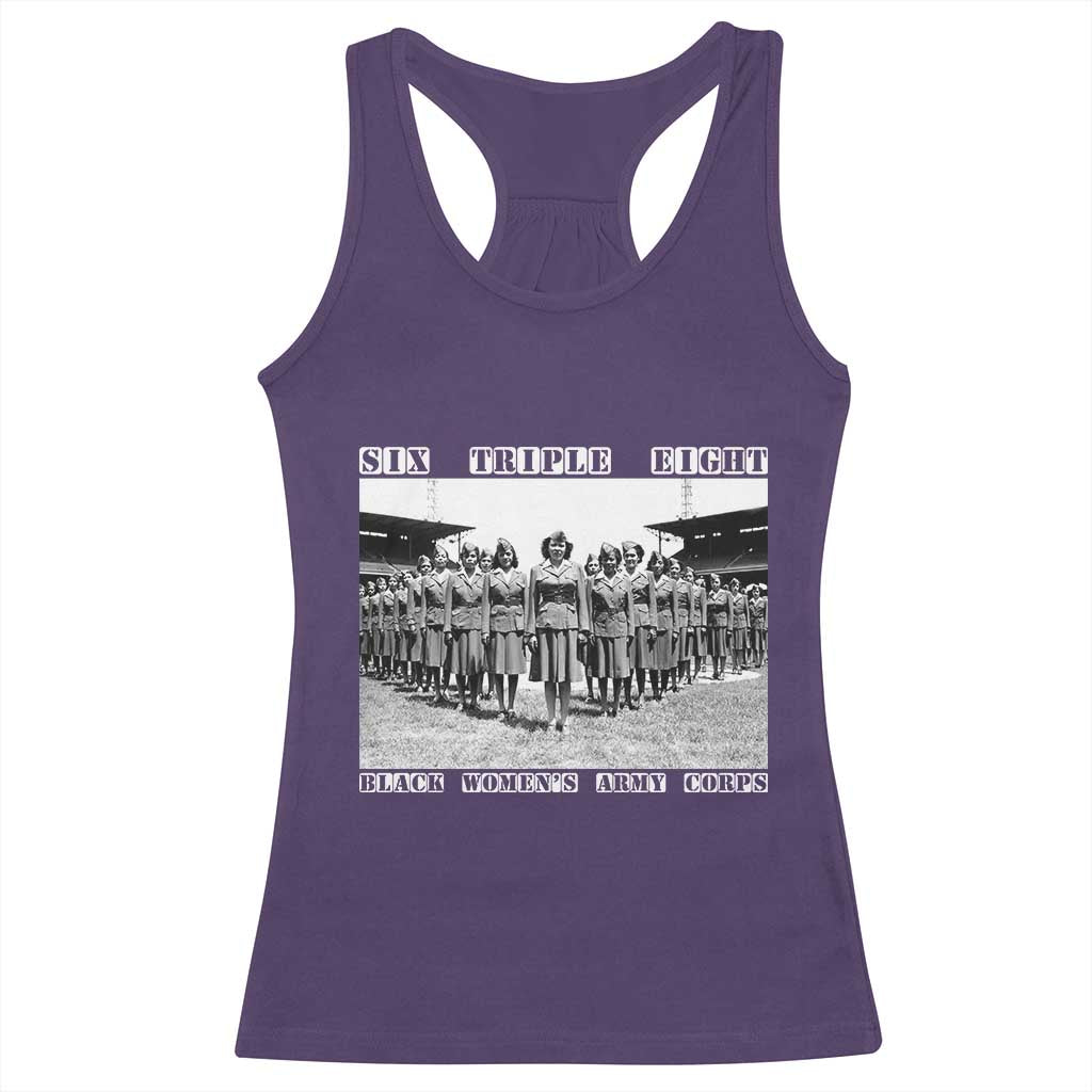 6888th Battalion 6 Triple 8 Racerback Tank Top Black Women's Army Corps