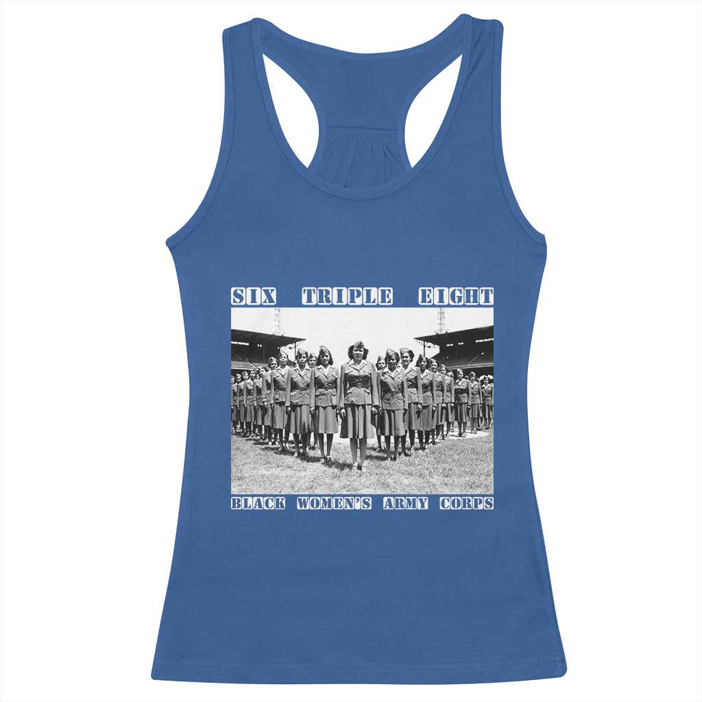 6888th Battalion 6 Triple 8 Racerback Tank Top Black Women's Army Corps