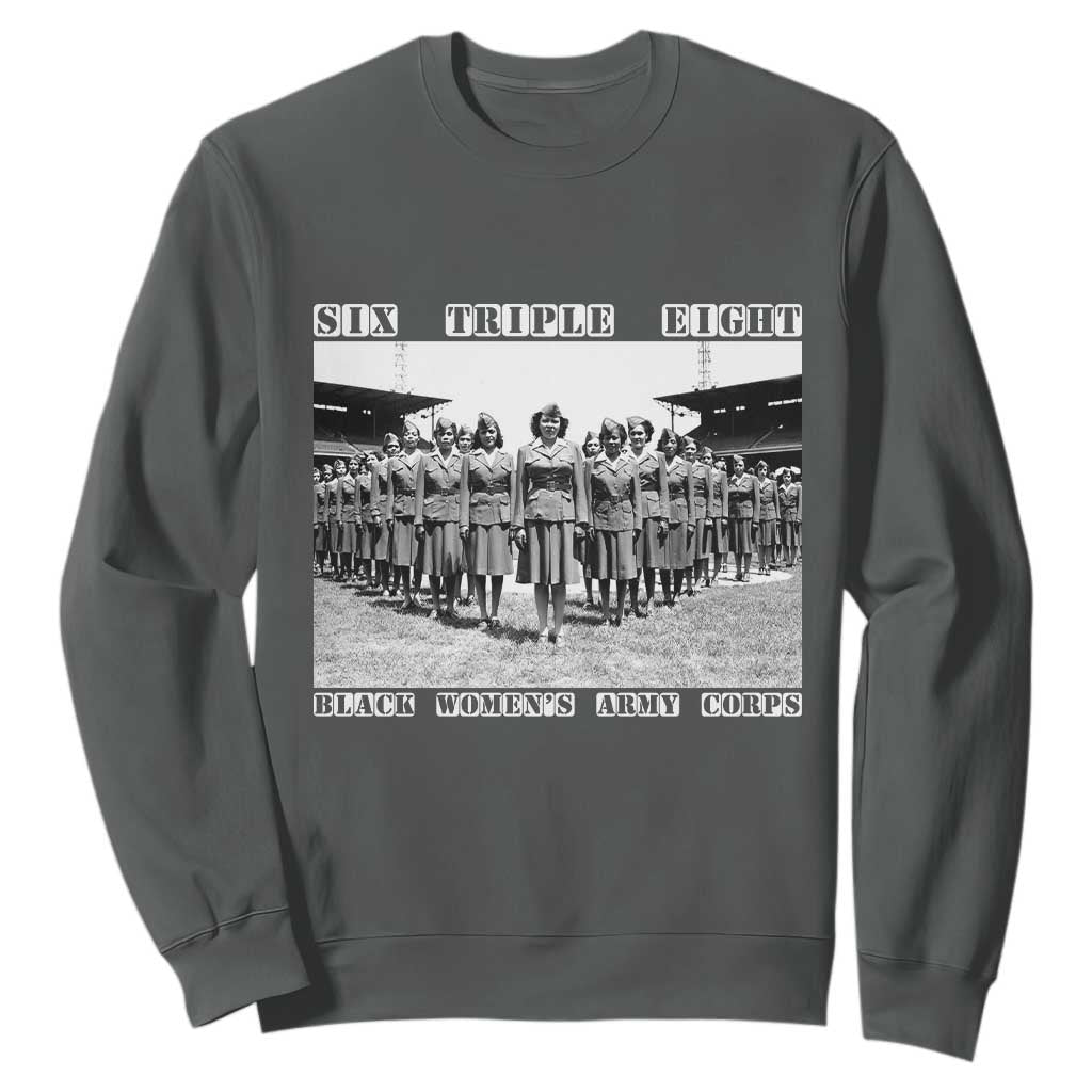 6888th Battalion 6 Triple 8 Sweatshirt Black Women's Army Corps