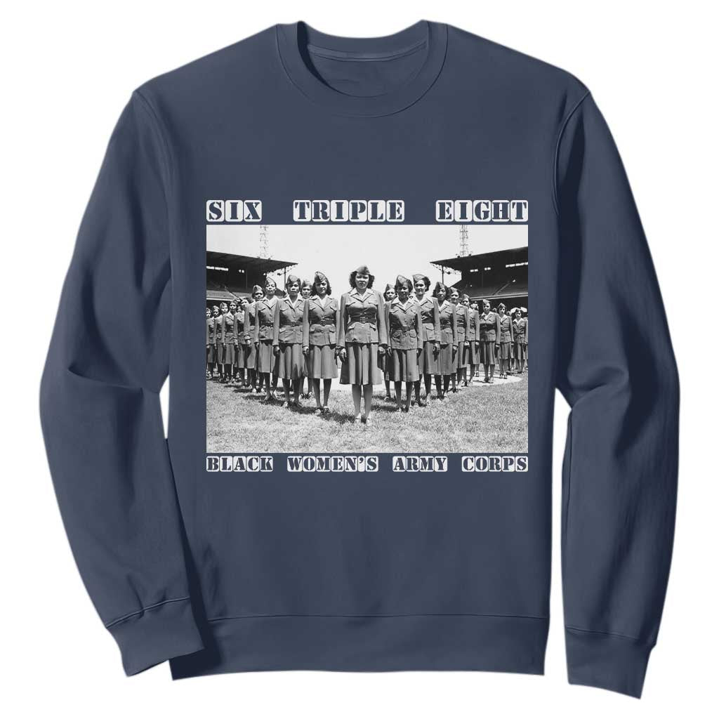 6888th Battalion 6 Triple 8 Sweatshirt Black Women's Army Corps