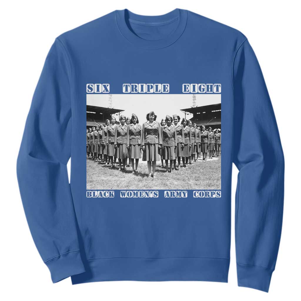 6888th Battalion 6 Triple 8 Sweatshirt Black Women's Army Corps