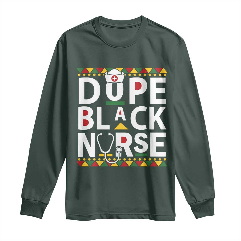 Dope Black Nurse Long Sleeve Shirt Proud Afro Melanin RN