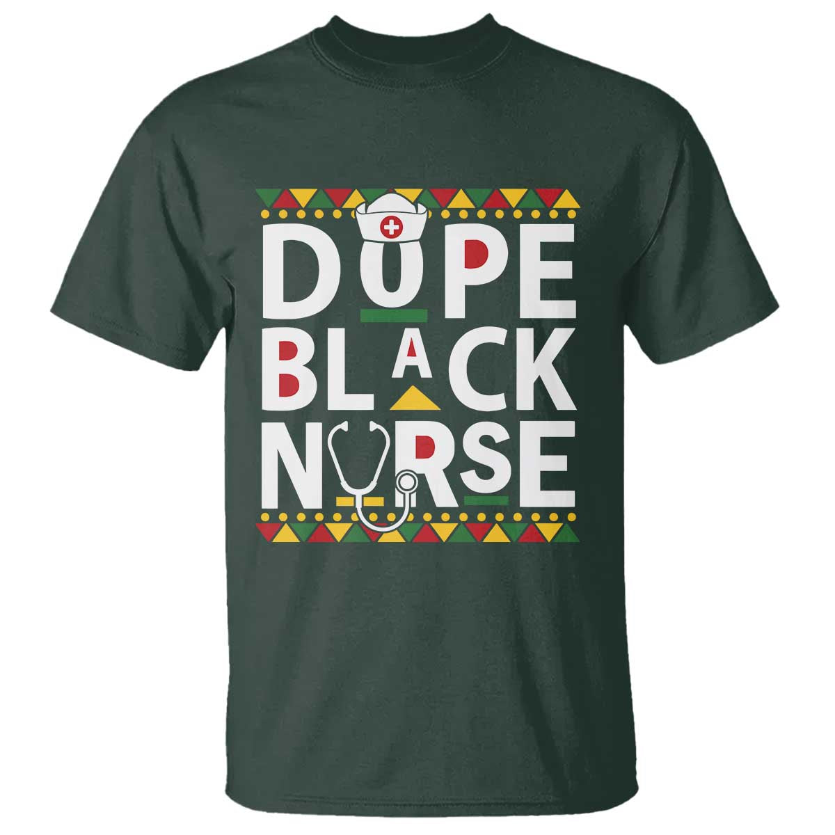 Dope Black Nurse T Shirt Proud Afro Melanin RN