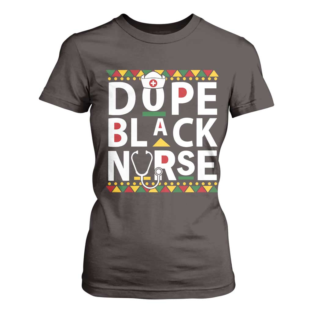 Dope Black Nurse T Shirt For Women Proud Afro Melanin RN