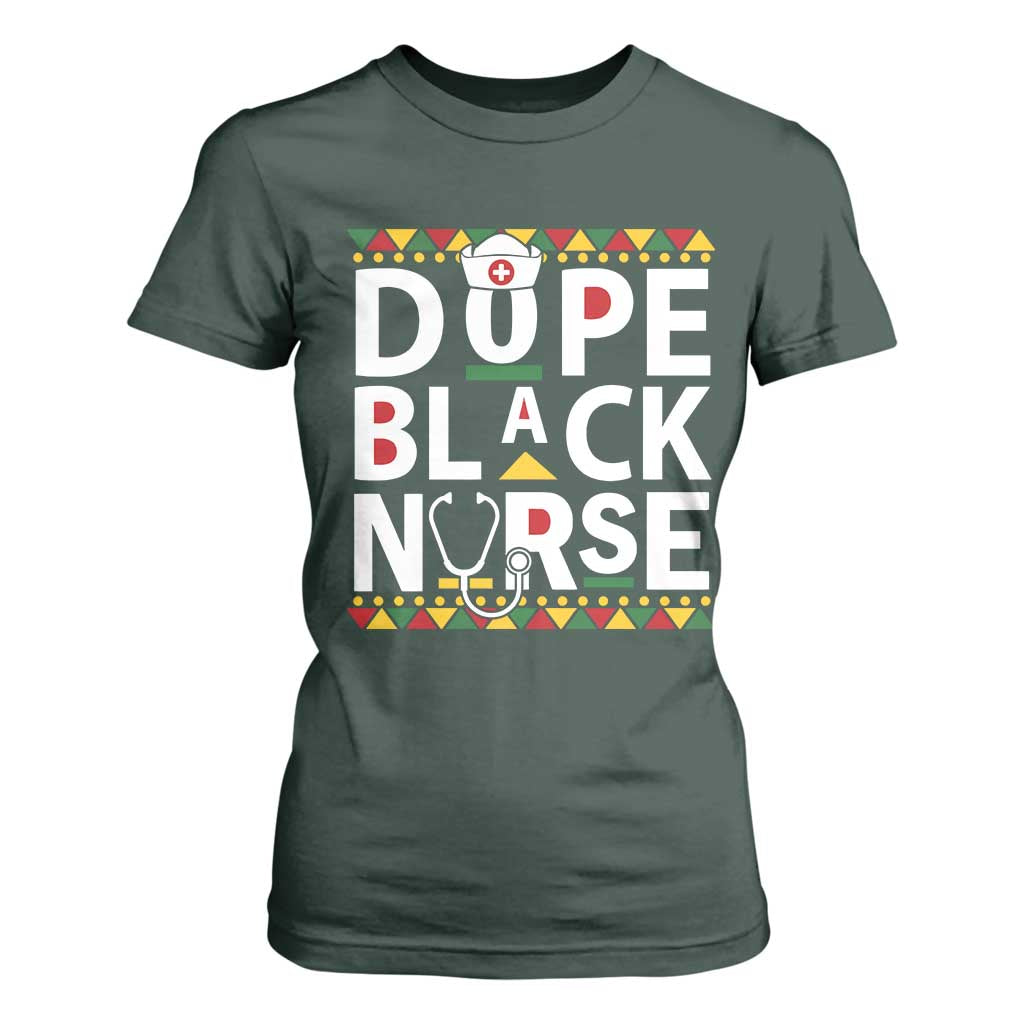 Dope Black Nurse T Shirt For Women Proud Afro Melanin RN