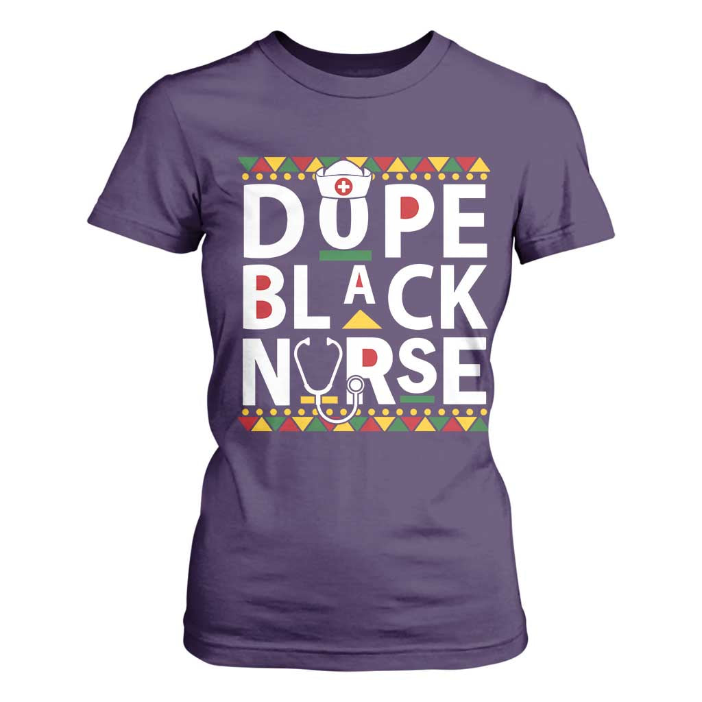 Dope Black Nurse T Shirt For Women Proud Afro Melanin RN