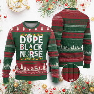 Dope Black Nurse Knit Sweatshirt Proud Afro Melanin RN