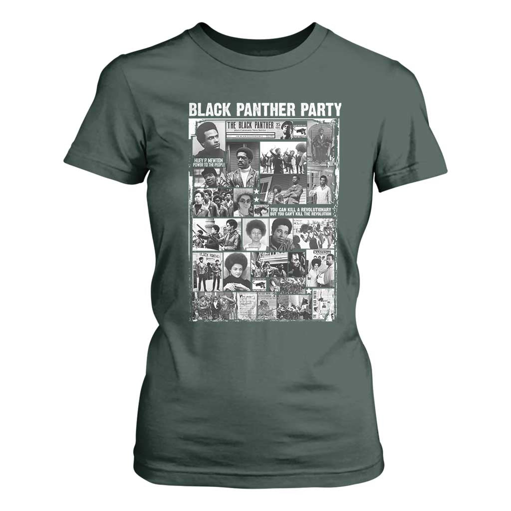 Black Panther Party Legacy T Shirt For Women Revolutionary Tribute to Huey P Newton Movement - African Pride