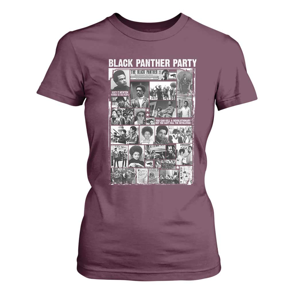 Black Panther Party Legacy T Shirt For Women Revolutionary Tribute to Huey P Newton Movement - African Pride