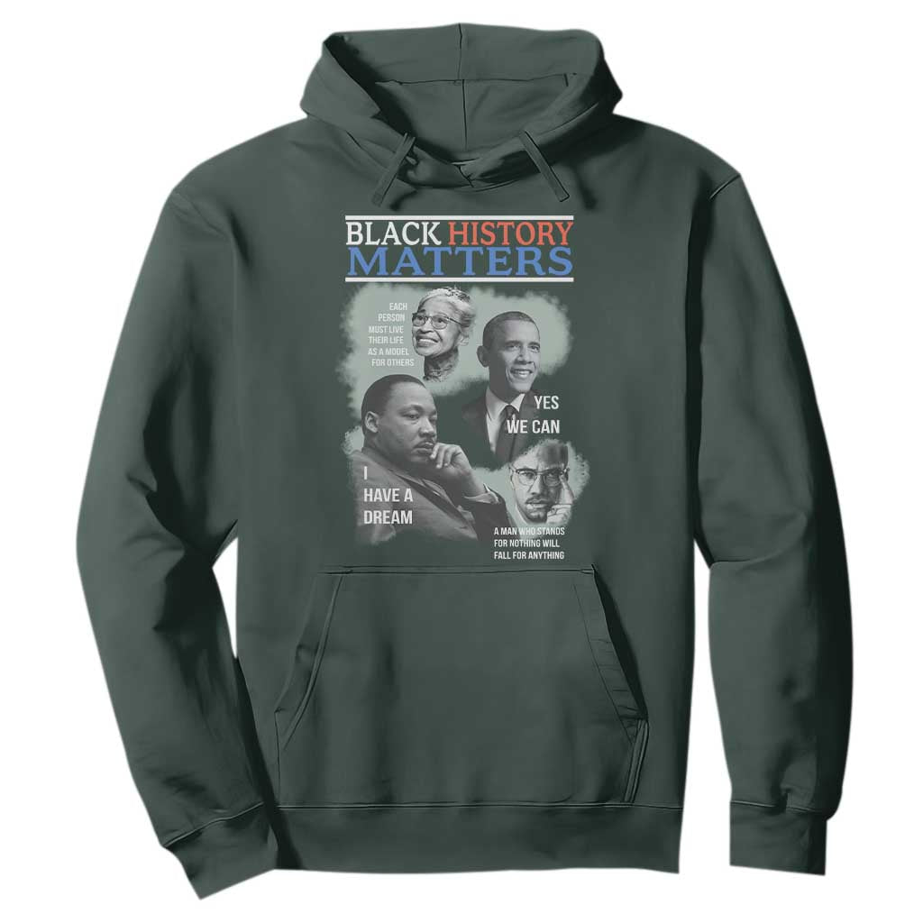 Black History Inspirational Hoodie MLK Malcolm X Obama Rosa Parks Tribute - African Pride