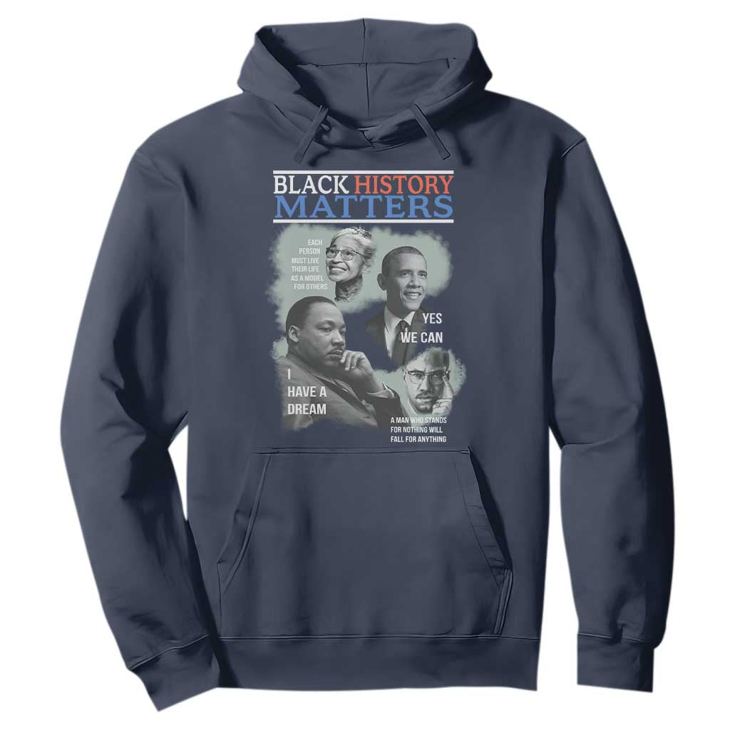 Black History Inspirational Hoodie MLK Malcolm X Obama Rosa Parks Tribute - African Pride
