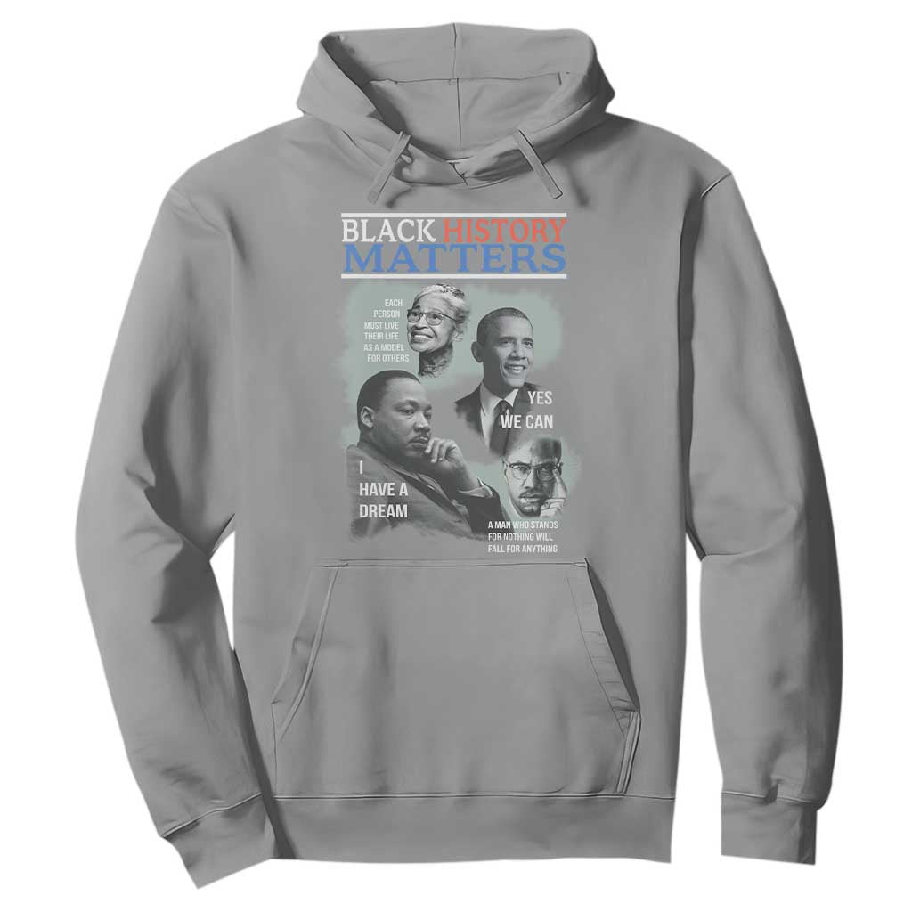 Black History Inspirational Hoodie MLK Malcolm X Obama Rosa Parks Tribute - African Pride