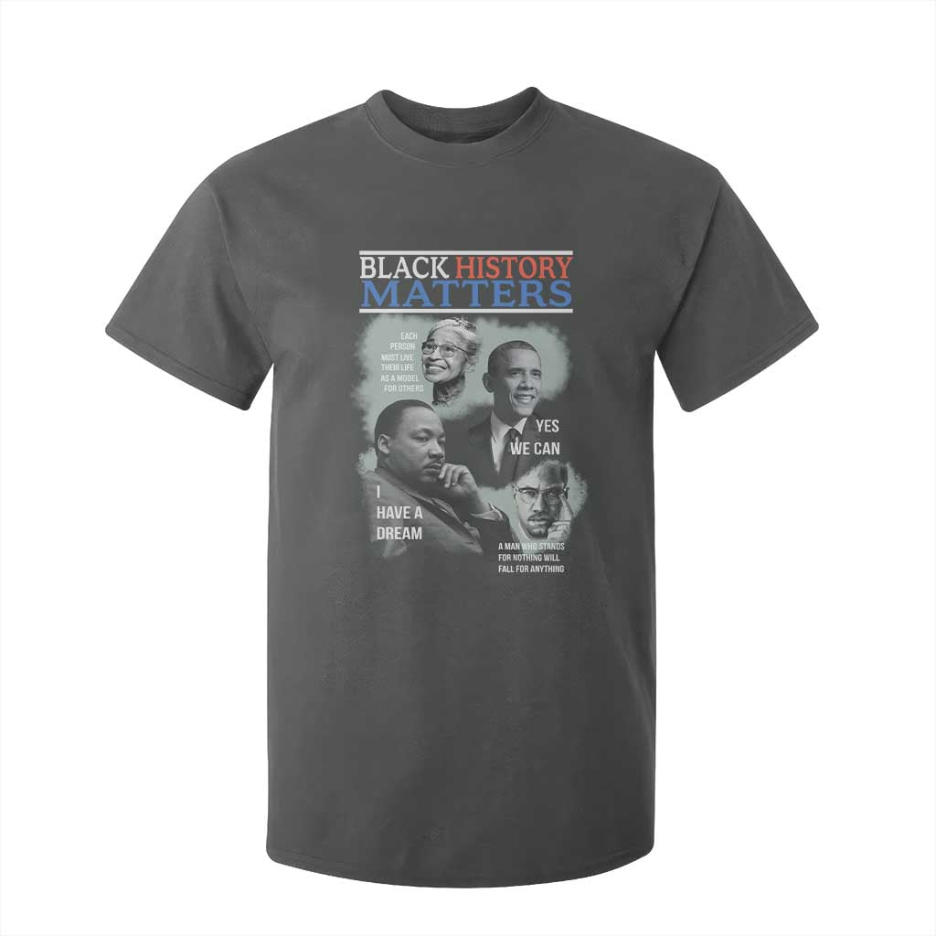 Black History Inspirational T Shirt For Kid MLK Malcolm X Obama Rosa Parks Tribute - African Pride