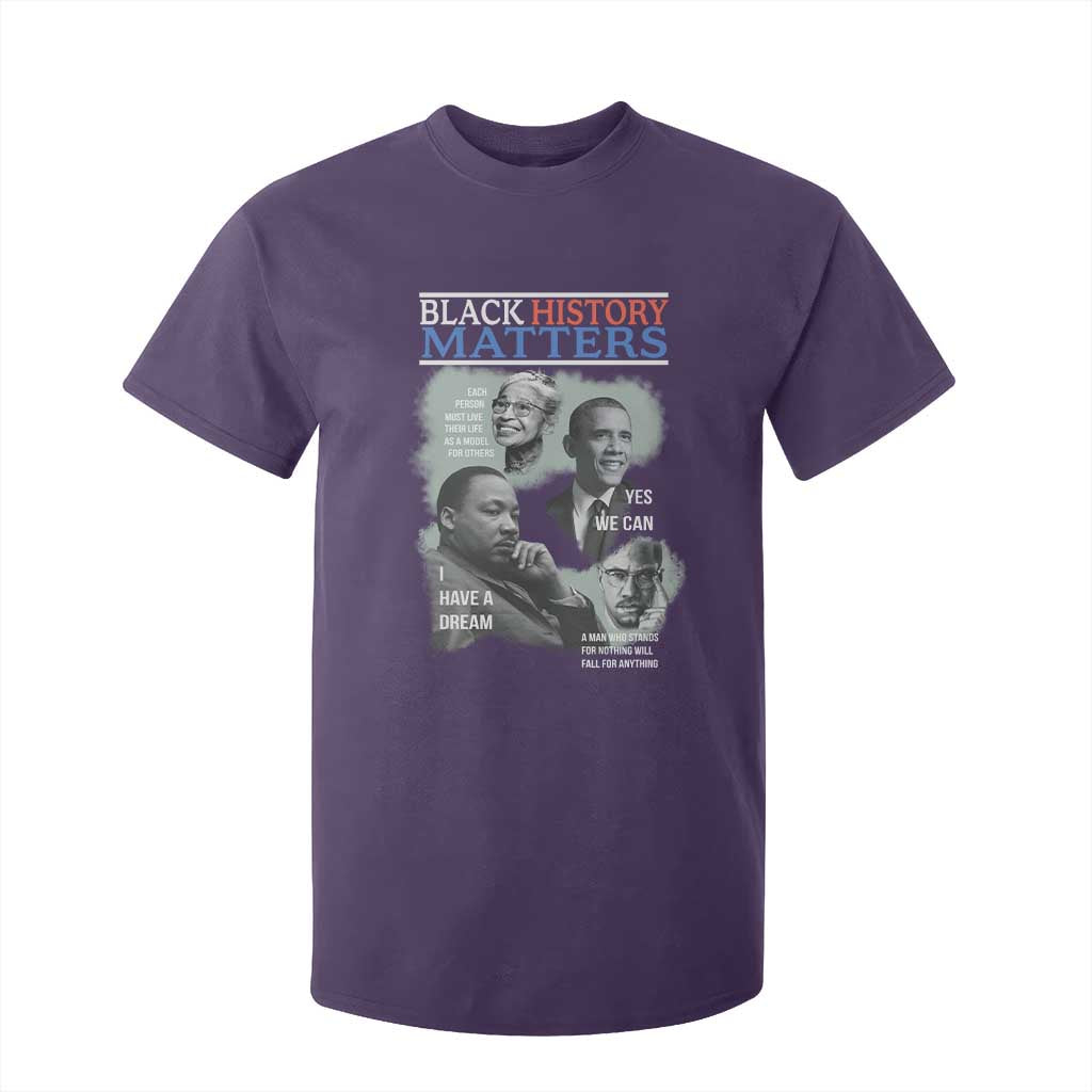Black History Inspirational T Shirt For Kid MLK Malcolm X Obama Rosa Parks Tribute - African Pride