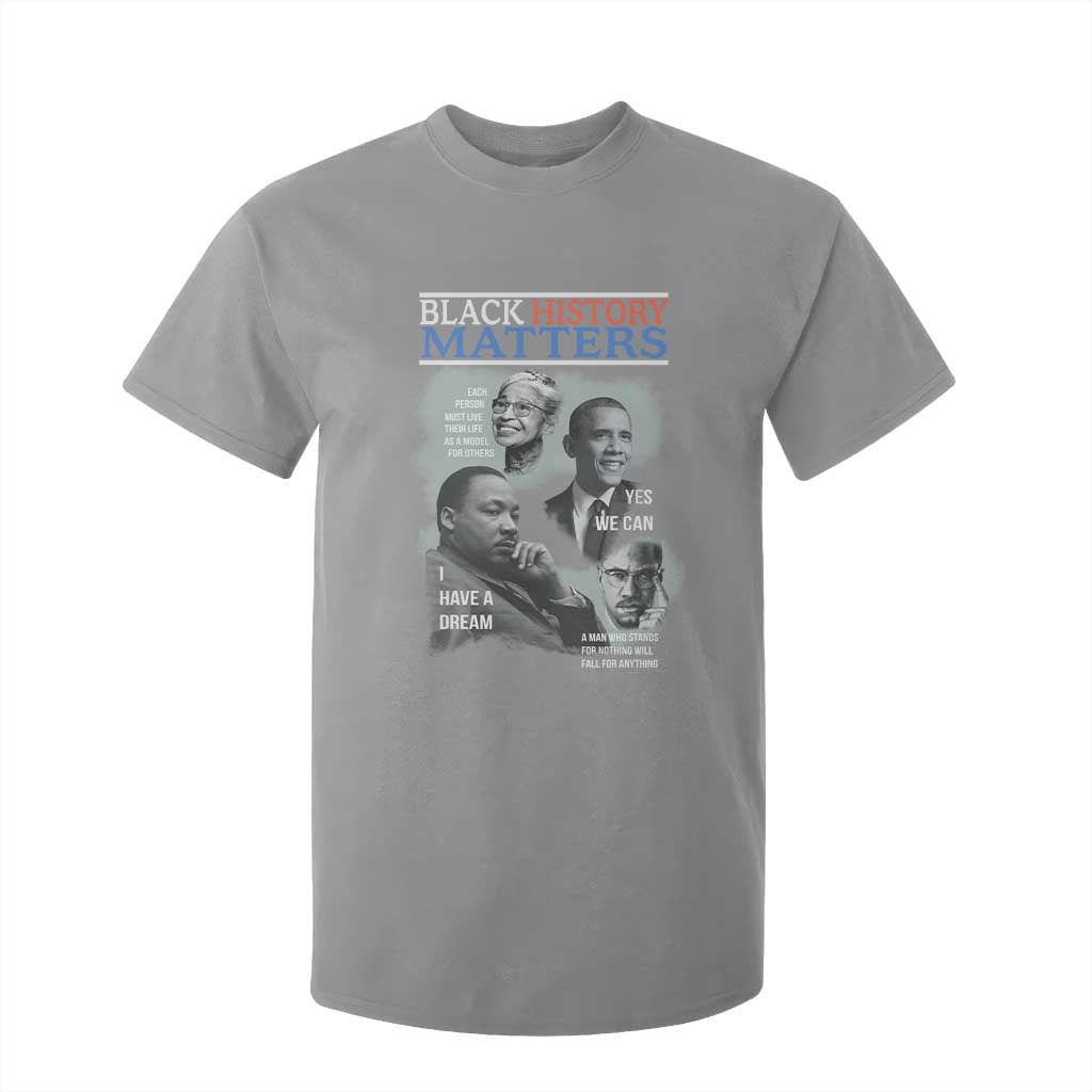 Black History Inspirational T Shirt For Kid MLK Malcolm X Obama Rosa Parks Tribute - African Pride
