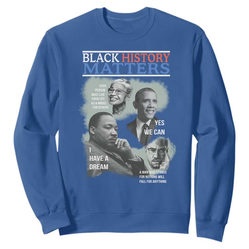 Black History Inspirational Sweatshirt MLK Malcolm X Obama Rosa Parks Tribute - African Pride