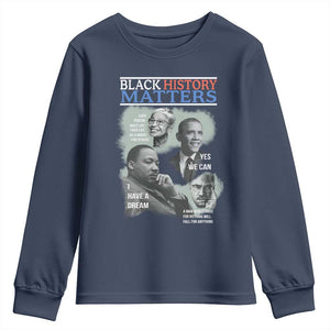 Black History Inspirational Youth Sweatshirt MLK Malcolm X Obama Rosa Parks Tribute - African Pride