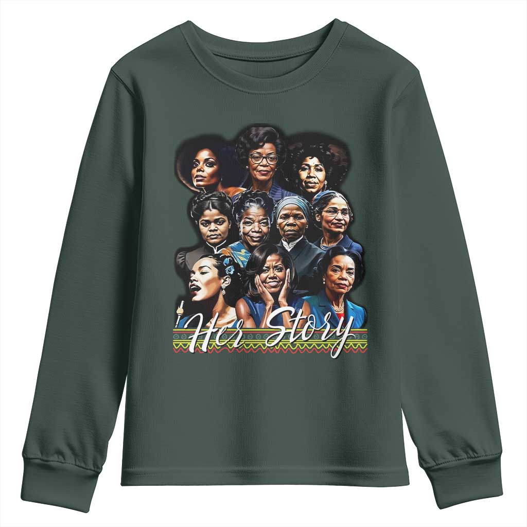 HerStory Legendary Black Women Youth Sweatshirt History and Empowerment - African Pride