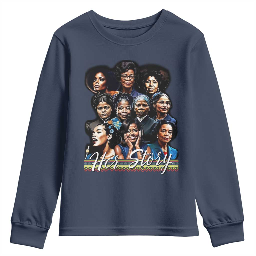 HerStory Legendary Black Women Youth Sweatshirt History and Empowerment - African Pride