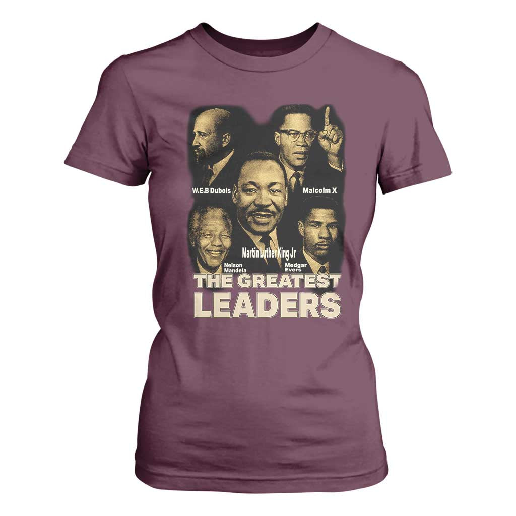 The Greatest Black Leaders Tribute T Shirt For Women Civil Rights Icons Legacy