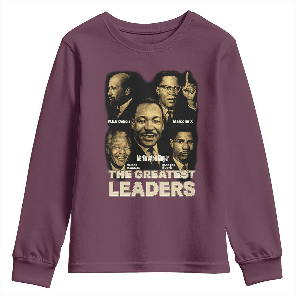 The Greatest Black Leaders Tribute Youth Sweatshirt Civil Rights Icons Legacy