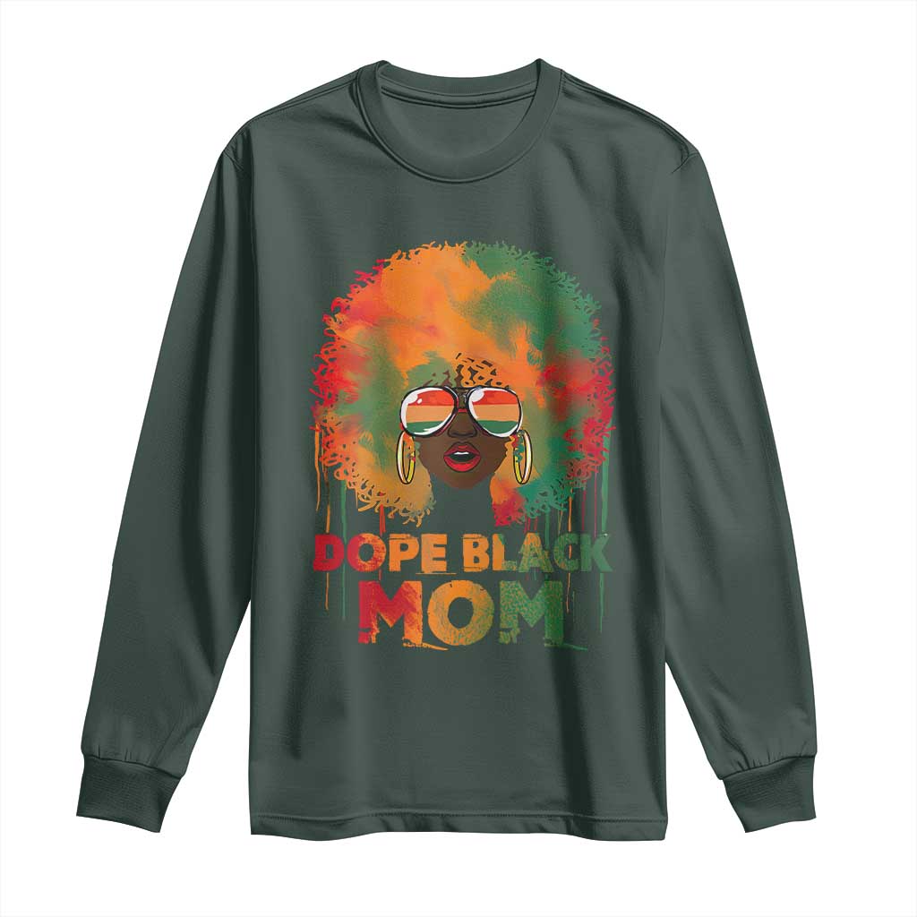 Dope Black Mom Long Sleeve Shirt Proud Afro Melanin Woman Mother's Day Gift