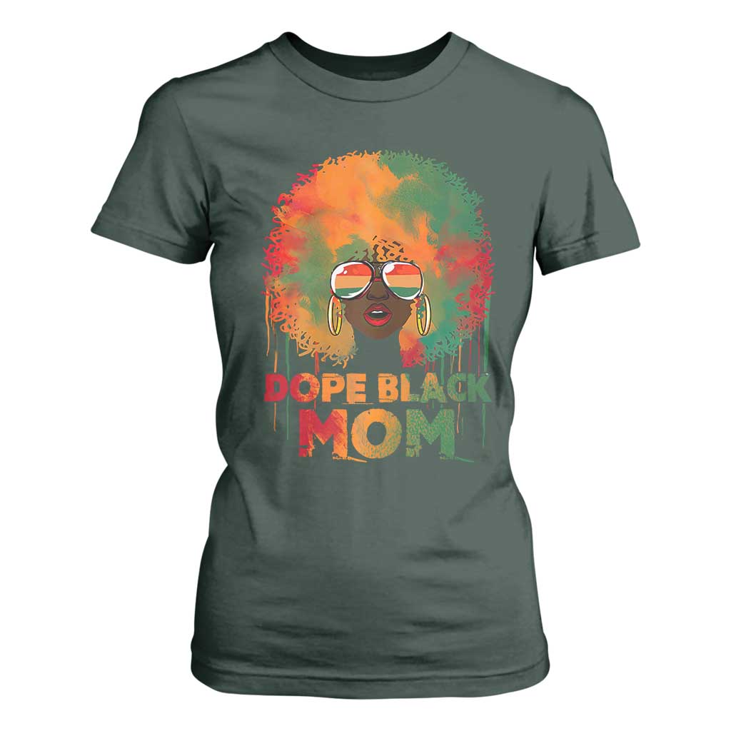 Dope Black Mom T Shirt For Women Proud Afro Melanin Woman Mother's Day Gift