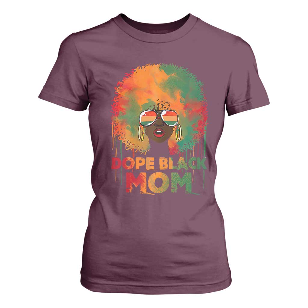 Dope Black Mom T Shirt For Women Proud Afro Melanin Woman Mother's Day Gift