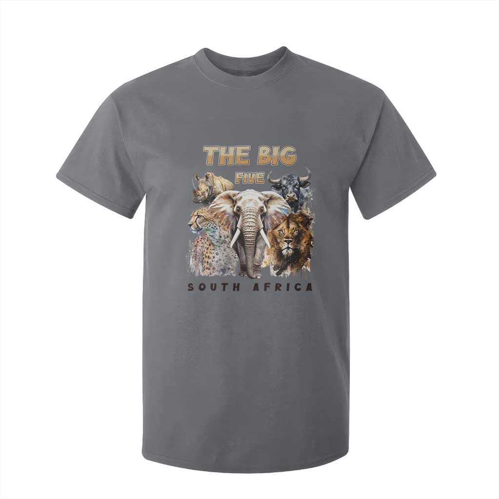 The Big Five South Africa T Shirt For Kid Elephant Lion Rhino Buffalo Leopard Animals Safari Wildlife