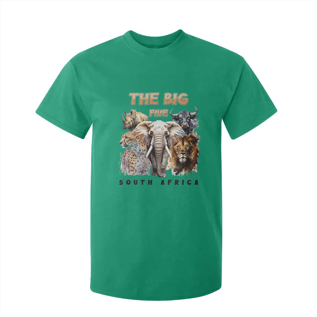 The Big Five South Africa T Shirt For Kid Elephant Lion Rhino Buffalo Leopard Animals Safari Wildlife