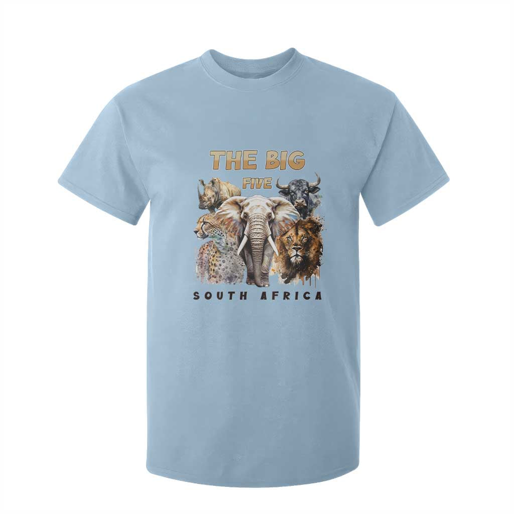 The Big Five South Africa T Shirt For Kid Elephant Lion Rhino Buffalo Leopard Animals Safari Wildlife