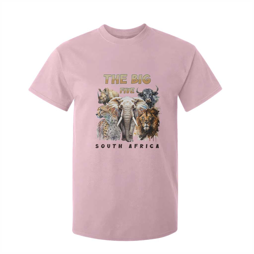 The Big Five South Africa T Shirt For Kid Elephant Lion Rhino Buffalo Leopard Animals Safari Wildlife