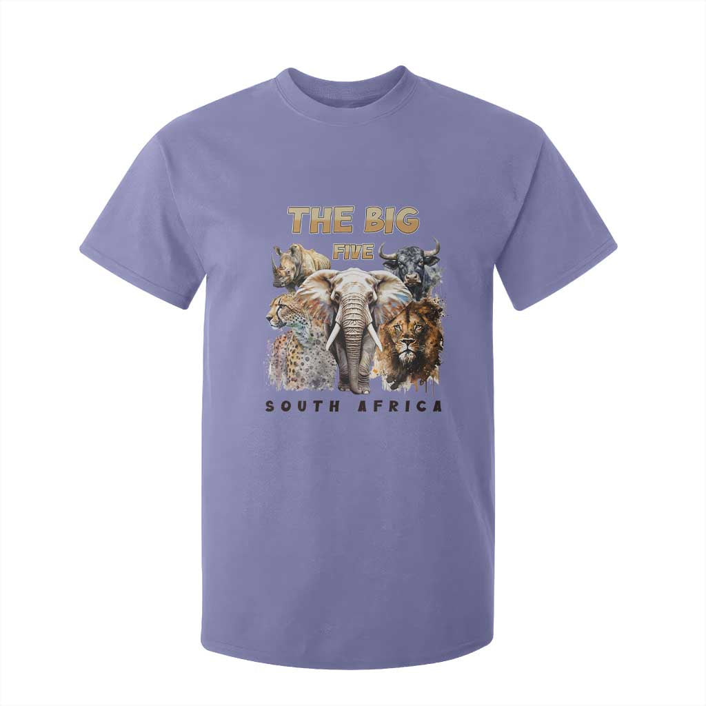 The Big Five South Africa T Shirt For Kid Elephant Lion Rhino Buffalo Leopard Animals Safari Wildlife