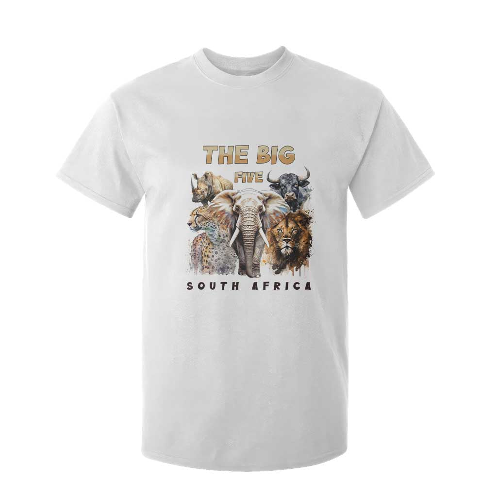 The Big Five South Africa T Shirt For Kid Elephant Lion Rhino Buffalo Leopard Animals Safari Wildlife