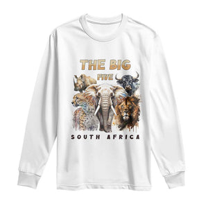 The Big Five South Africa Long Sleeve Shirt Elephant Lion Rhino Buffalo Leopard Animals Safari Wildlife