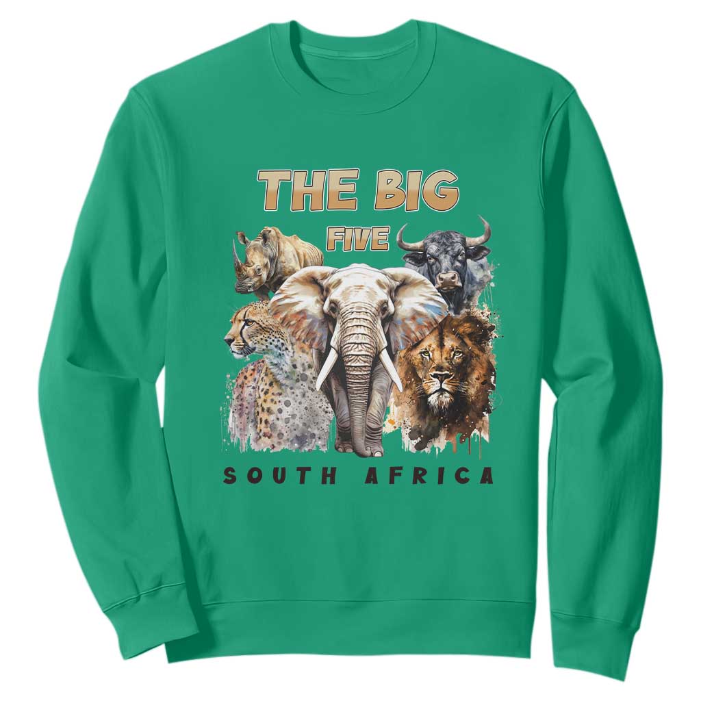 The Big Five South Africa Sweatshirt Elephant Lion Rhino Buffalo Leopard Animals Safari Wildlife
